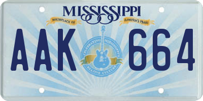 MS license plate AAK664