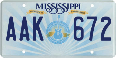 MS license plate AAK672