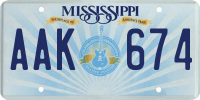 MS license plate AAK674