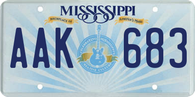 MS license plate AAK683