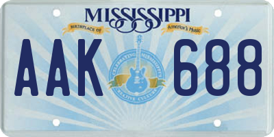 MS license plate AAK688