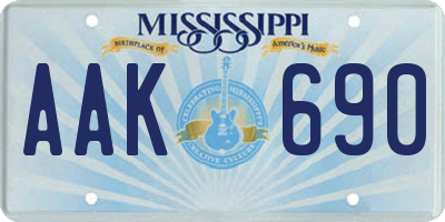 MS license plate AAK690