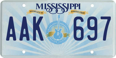 MS license plate AAK697