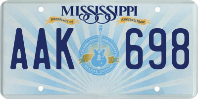 MS license plate AAK698