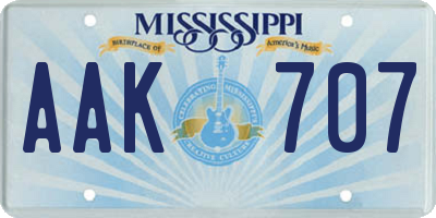 MS license plate AAK707