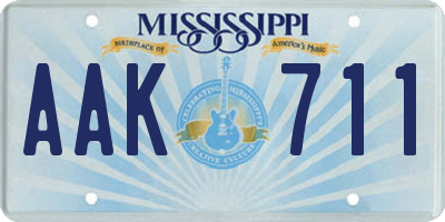 MS license plate AAK711