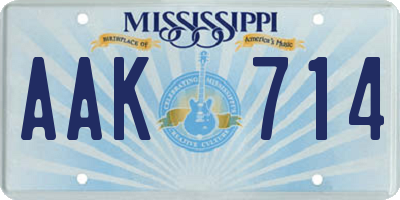 MS license plate AAK714