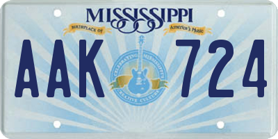 MS license plate AAK724