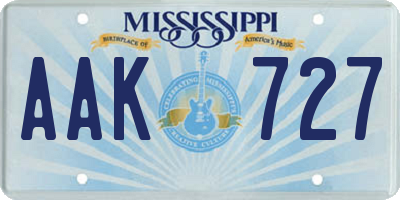 MS license plate AAK727