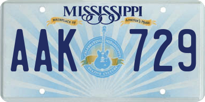 MS license plate AAK729