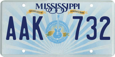 MS license plate AAK732