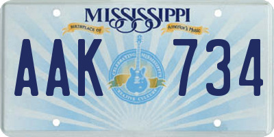 MS license plate AAK734