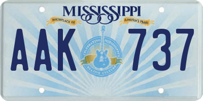 MS license plate AAK737