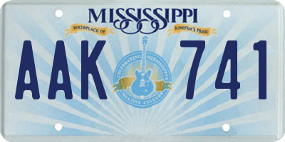 MS license plate AAK741