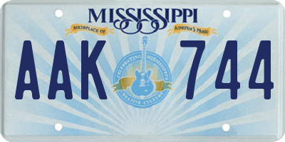 MS license plate AAK744