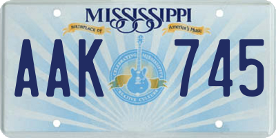 MS license plate AAK745