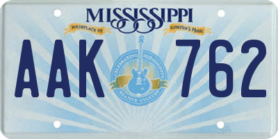 MS license plate AAK762