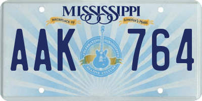 MS license plate AAK764