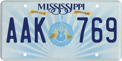 MS license plate AAK769