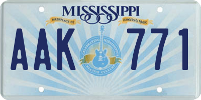 MS license plate AAK771