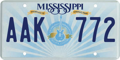 MS license plate AAK772