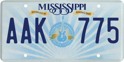 MS license plate AAK775