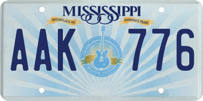 MS license plate AAK776