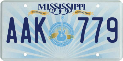 MS license plate AAK779