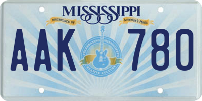 MS license plate AAK780