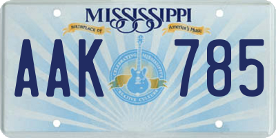 MS license plate AAK785