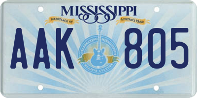 MS license plate AAK805