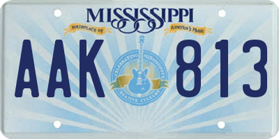 MS license plate AAK813