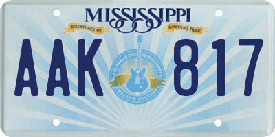 MS license plate AAK817