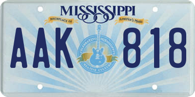 MS license plate AAK818