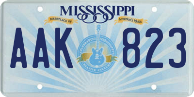 MS license plate AAK823