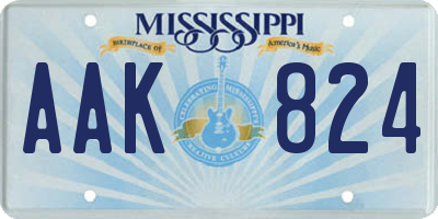 MS license plate AAK824