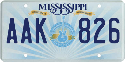 MS license plate AAK826