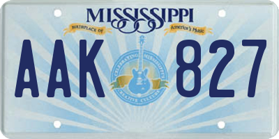 MS license plate AAK827