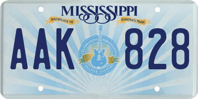 MS license plate AAK828