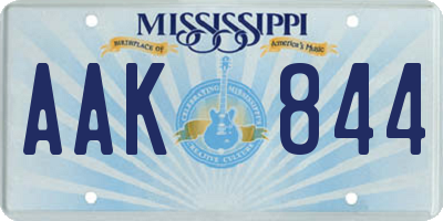 MS license plate AAK844