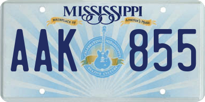 MS license plate AAK855