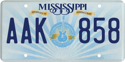 MS license plate AAK858