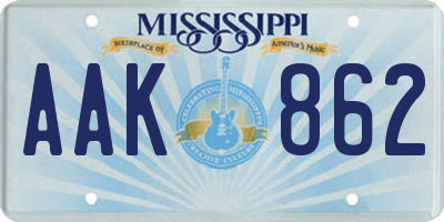 MS license plate AAK862