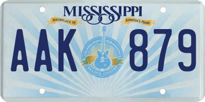 MS license plate AAK879