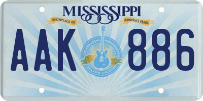 MS license plate AAK886