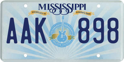 MS license plate AAK898