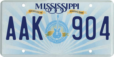 MS license plate AAK904