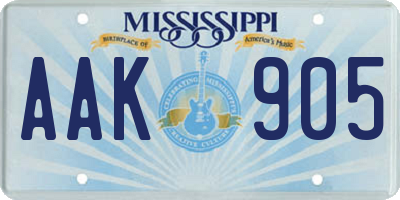 MS license plate AAK905