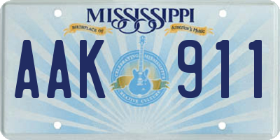 MS license plate AAK911