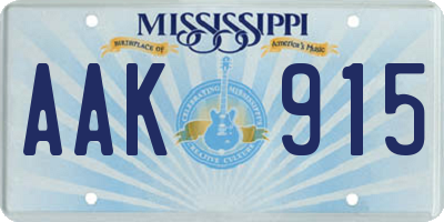 MS license plate AAK915